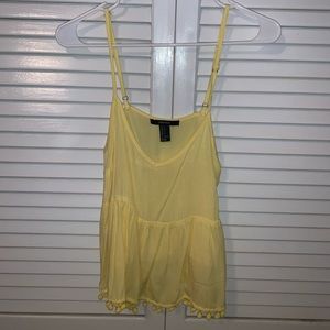 FOREVER 21 Yellow Spring Pom Pom Tank